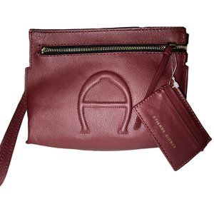 Etienne Aigner Adeline Wristlet Clutch Antic Cordovan Leather